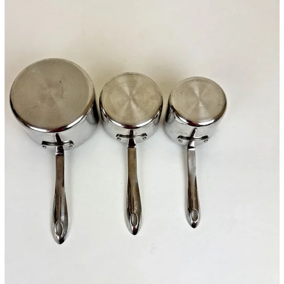 All-Clad Stainless Steel 3 piece Measuring Cup Set 1 -1/2, 3/4, 2/3 cup - Picture 9 of 13